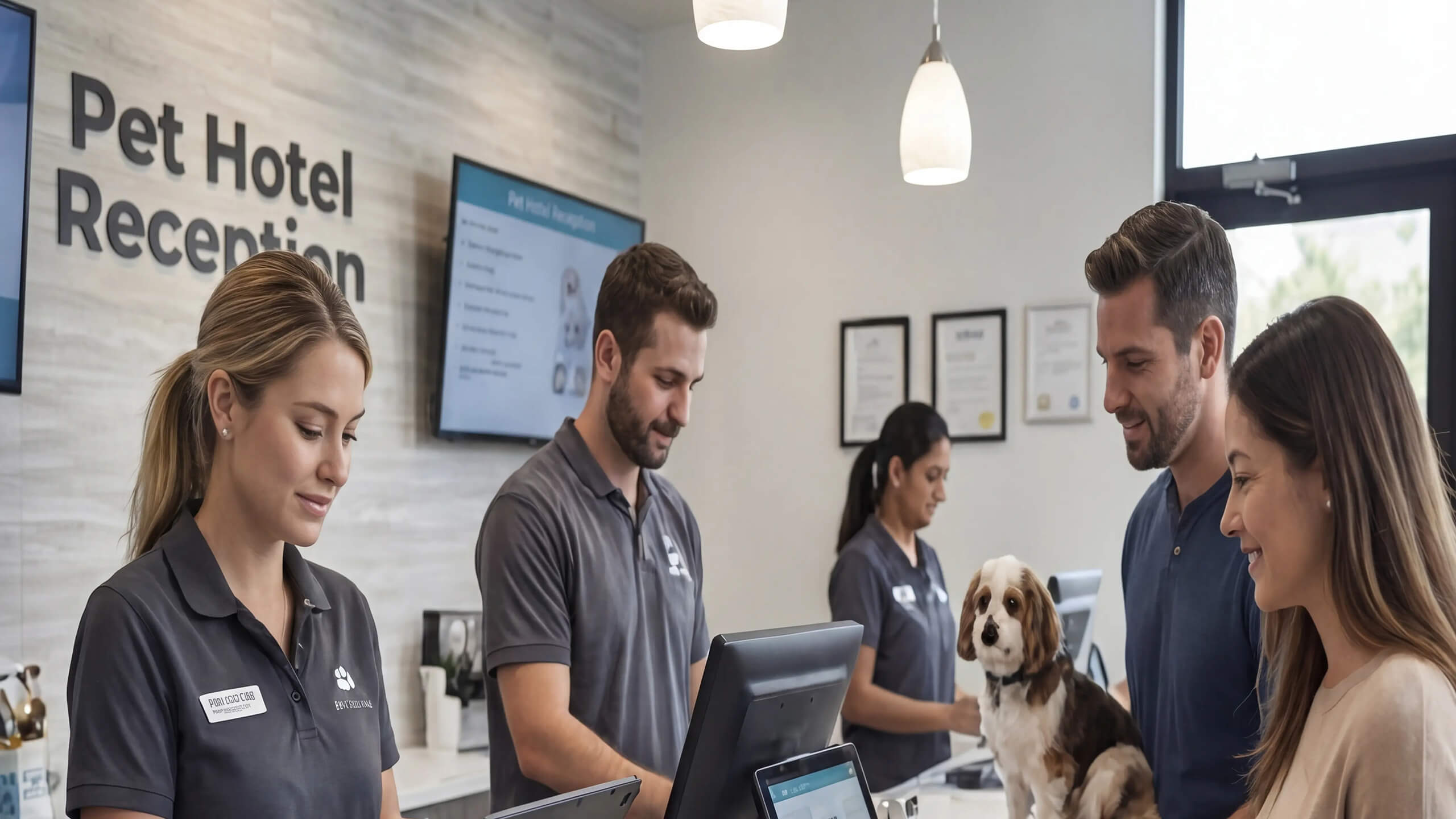 For Boarding & Daycare 1 Boarding team using VitapawTech app-guided pet screening
