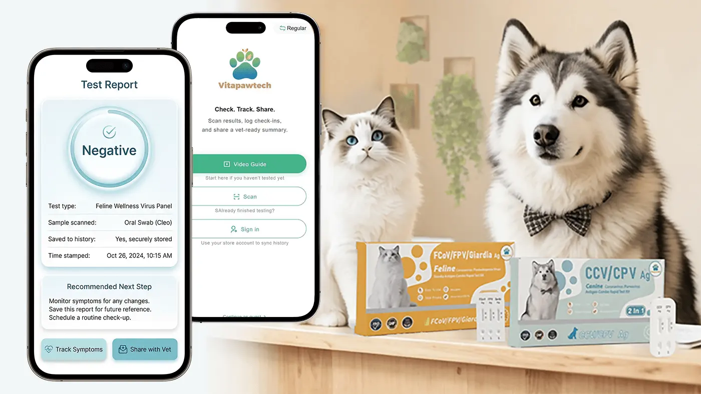 VitapawTech App-gestützte Gesundheitstests für Hunde und Katzen