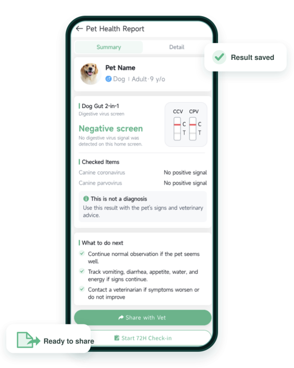 vitapawtech app result record sharing